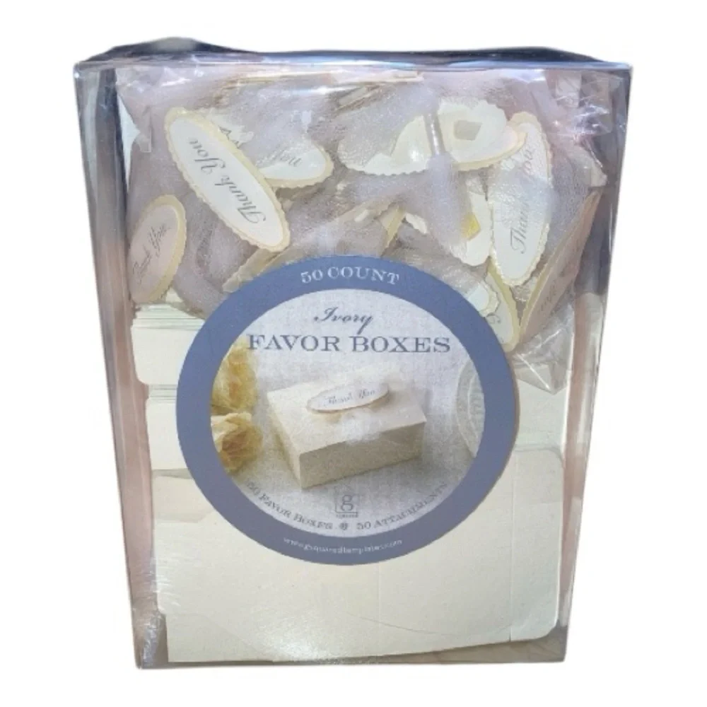 Ivory Favor Boxes - 50 Count